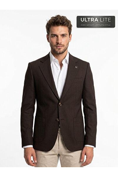 HERMOSE Brown Ultralite Mono Collar Jacket
