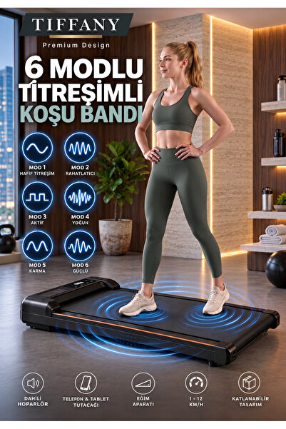 Tiffany 2 in 1 Titreşim Modlu 2 HP Koşu Bandı / Yürüme Bandı Bluetooth Uygula...