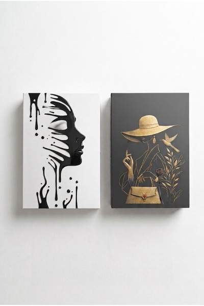 BayCazip Dekoratif Kitap Dergi Görünümlü Kutu 2'li Set Decorative Book Lookin...