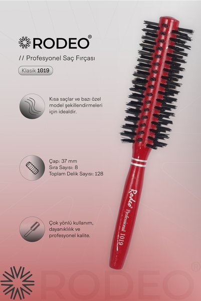RODEO 1019 Hair Brush Blow Drying, Combing, Styling - Heat Resistant, Anti-Frizz