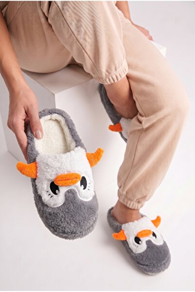 StWenn Women's Plush House Slippers with Penguin Pattern, Winter Warm, Closed...
