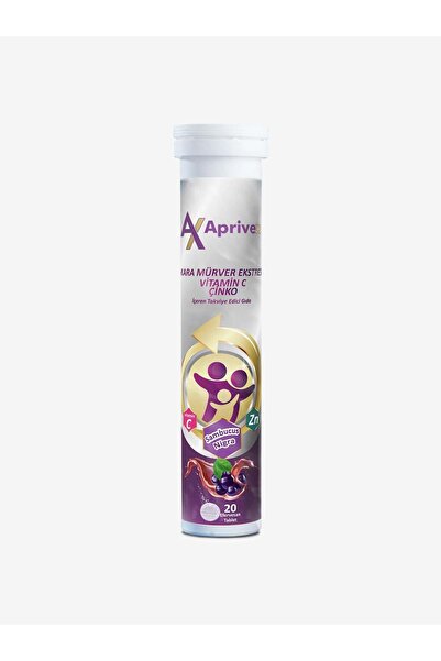 Aprivex Sambucus Nigra Kara Mürver Ekstresi C Vitamini Çinko 20 Efervesan Tab...
