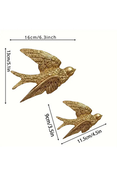 Choice1 2pcs Wall Hanging Swallow Sculpture Gift Fine Workmanship Wall Art Or...