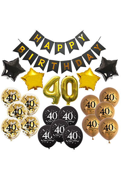 Choice 16INCH 40th 1set 30th 40th 50th 60th Paper Banner Latex Balloon Happy ...