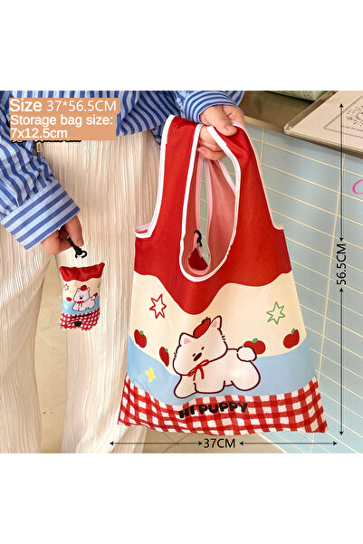 Choice B Cute Shopping Bag Large Capacity Supermarket Eco-Friendly Bag Foldab...
