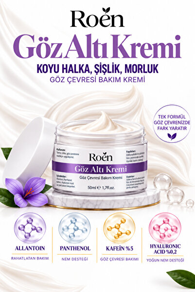 Roen Göz Altı Morluk Kremi - Kafein %5 Aydınlatıcı Torba & Şişlik Giderici Ko...