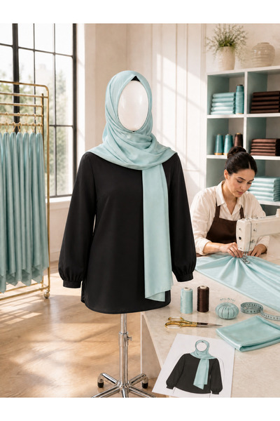Muslima Wear Muslima Fransız Şifon Kumaş Şal Mint