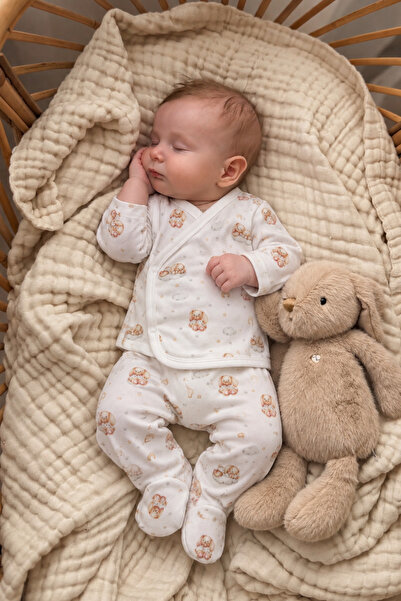 Lunar Stars : 100% Cotton Rabbit Pattern 5-Piece Newborn Baby Set Hospital Di...