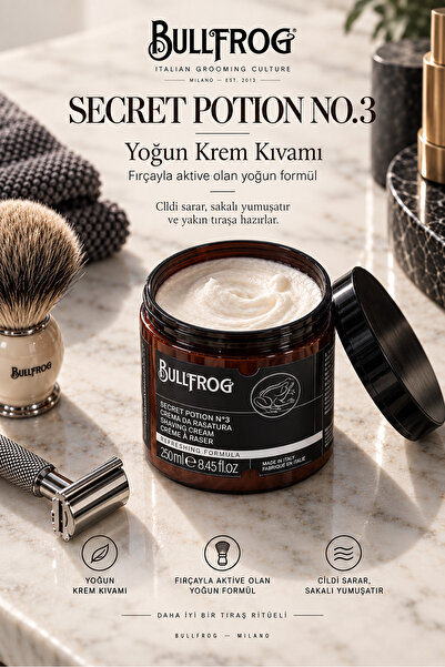 Bullfrog Italy Secret Potion N.3 Klasik Tıraş Kremi - 250 ml.