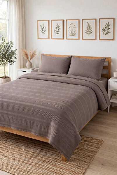 evdehome Pamuk Dual Çift Kişilik Pike Seti 200x230, Lastikli Çarşaf 160x200, ...