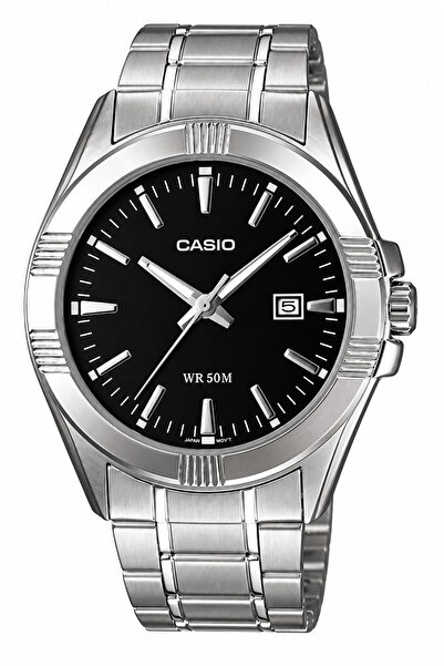 Casio Silver Color Men's Wristwatch with Black Cord