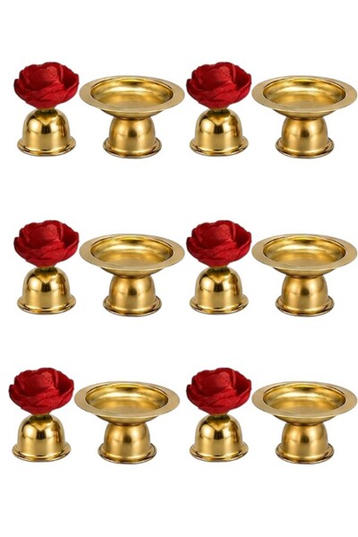 hopsepete 6'lı Gold Ayaklı Mini Lokumluk Sunumluk Seti Güllü Kahve Yanı Söz N...
