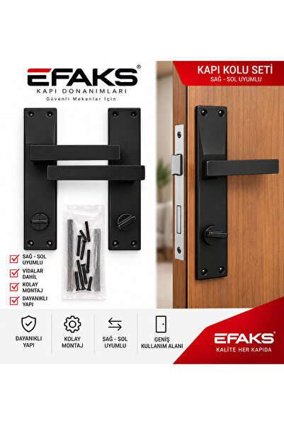 EFAKS Door Handle Lama Black Mirrored Wc