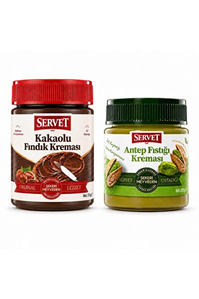 Servet Kakaolu Fındık Kreması 315g + Antep Fıstığı Kreması 200g