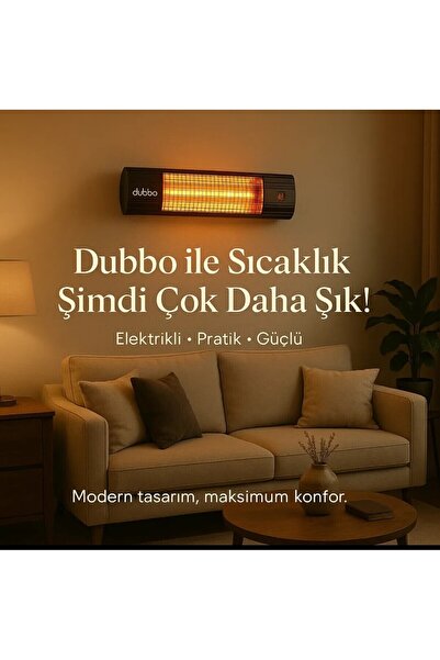 dubbo 3000 W. çift filament 1500+1500 UK.Halojen tüp dış mekan ışıklı ısıtıcı