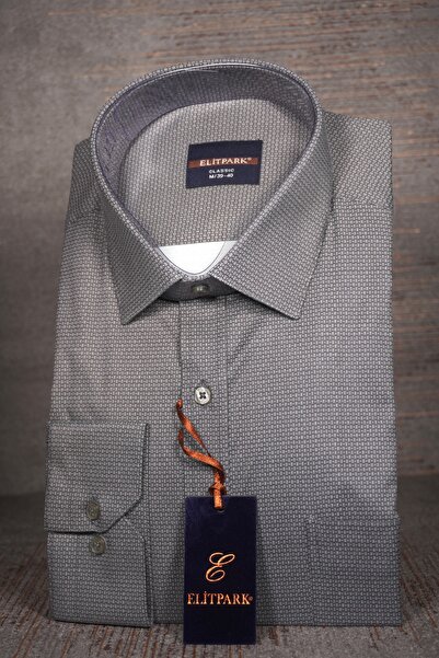 elitpark Cut Line Patterned Cotton Pocketed Men's Shirt