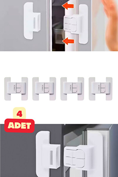 mucit home 4 Adet Çocuk Kilidi Buzdolabı Mobilya Çekmece Dolap Kapağı Güvenli...