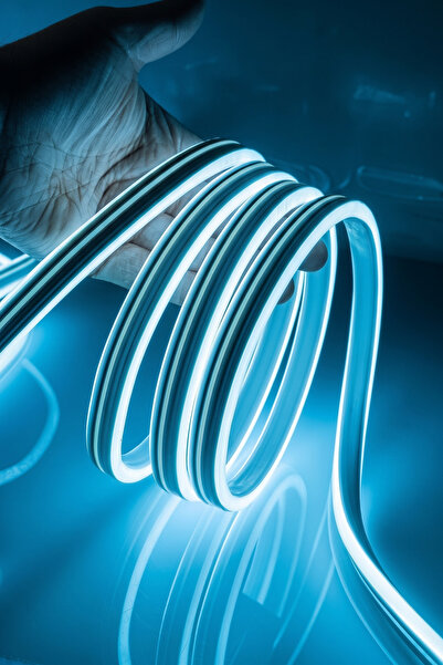 Ema Dükkan 10 Metre Buz Mavisi 220 Volt Neon Led Takçalıştır Esnek Şerit Neon...