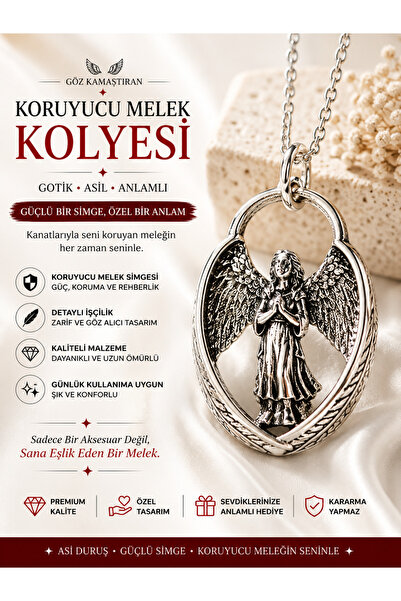 FG KONNİCHİWA Kırmızı Heart Gotik kolye Zincirli Kolye Kalp Muhafızı Melek Ko...