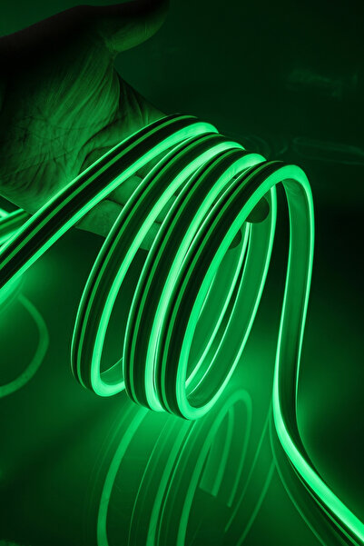 Ema Dükkan 15 Metre Yeşil 220 Volt Neon Led Tak Çalıştır Esnek Şerit Neon Led...