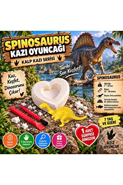 AZİZ OYUNCAK Heart Dig Toy Dinosaur Series Spinosaurus Type Activity Activity...