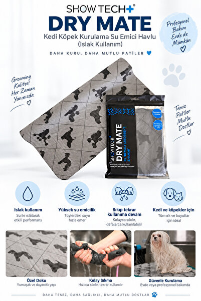 Showtech Dry Mate Kedi Köpek Kurulama Yüksek Emici Havlu