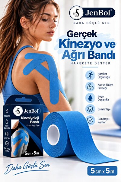 Jenbol Kinesiology Tape Ağrı Bandı 5 cm x 5 m - Mavi