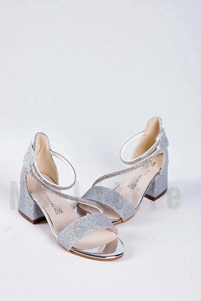 NeSe Shoes حذاء سهرة للفتيات مزين بالأحجار مع شريط فيلكرو عند الكاحل، حذاء بك...