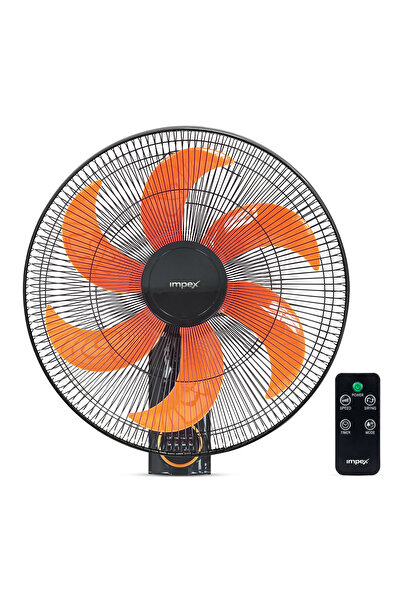 IMPEX WF7503 Wall Fan 60W Remote 3 Speeds 6-Blade 1200RPM Copper Motor 7H Tim...