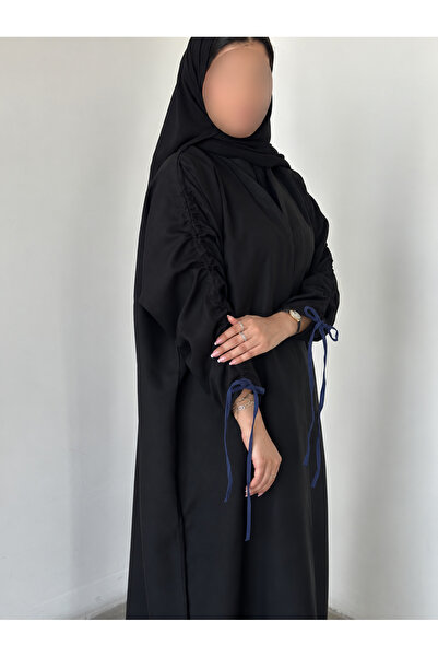 outline عباية سوداء بخيوط كحلية
