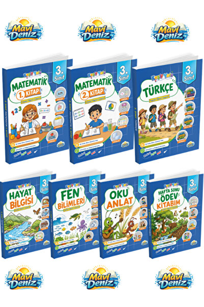 Mavi Deniz Yayınları Mavi Deniz 3. Sınıf Eğitim Seti Tam Set 9 Kitap Yeni