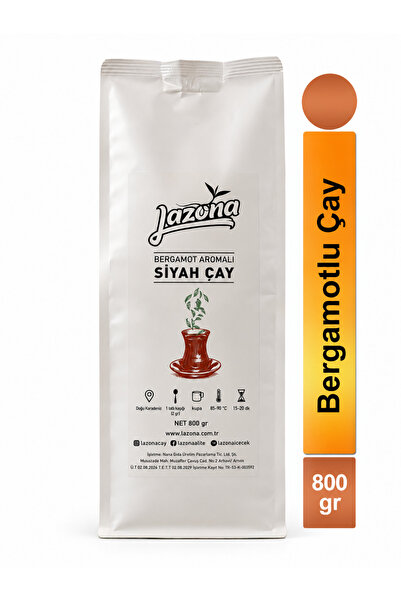 Lazona Bergamot Aromalı Siyah Çay 800 gr - Iki Kere Filtre Edilmiş , Berrak ,...