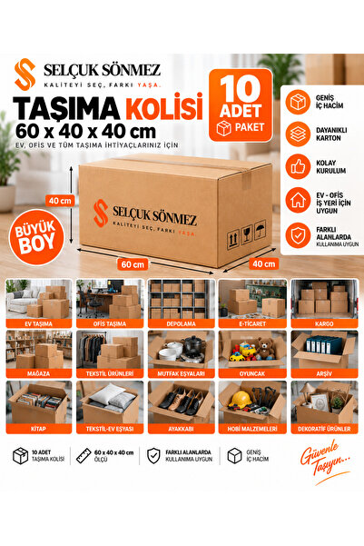 SELÇUK SÖNMEZ TAŞIMA KOLİSİ 10 ADET 60x40x40 CM