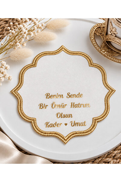 Frisson Söz Nişan Damat Kahvesi Damat Peçetesi Kişiye Özel İsme Gold- Gümüş Ö...