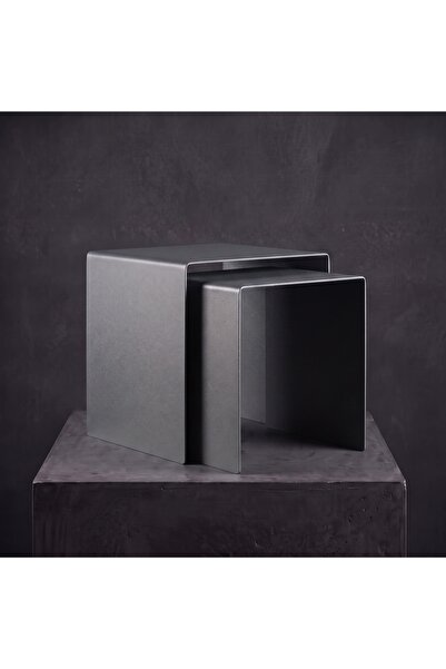 modilab Modern Metal Zigon Sehpa Seti – Minimal Tasarım İç İçe Geçen Yan Sehp...