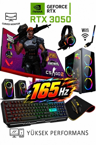 Dmc N314 Windows 11 Ryzen 7 5700 32GB RAM 512GB M.2SSD RTX3050 24" 165Hz Oyun...