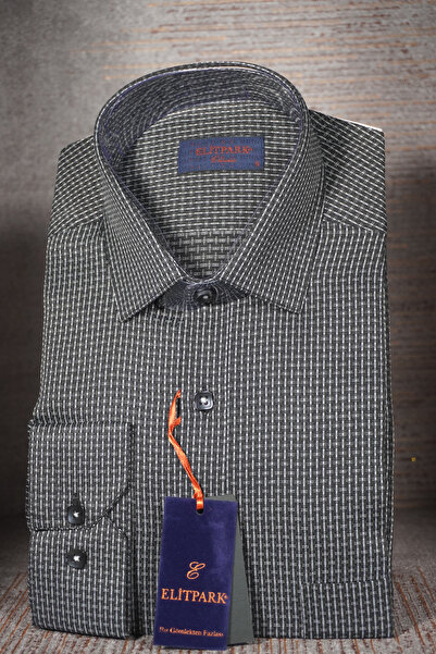 elitpark Heritage Line Patterned Long Sleeve Cotton Pocket Comfortable Fit Pr...