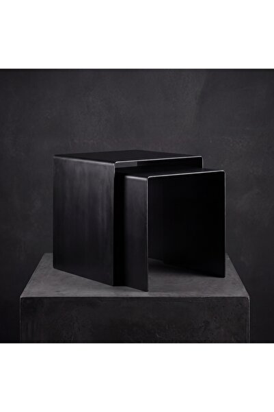 modilab Modern Metal Zigon Sehpa Seti – Minimal Tasarım İç İçe Geçen Yan Sehp...