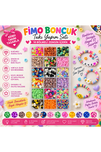 By MO Accessories 18 Bölmeli Kutuda Polimer Kil Fimo Figür Boncukla Takı Yapm...