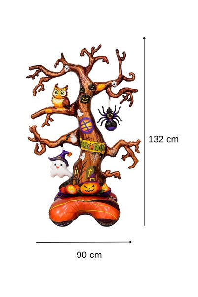Patladı Gitti Halloween Cadılar Bayramı Ağaç Ayaklı Büyük Boy Folyo Balon 132x90x46 cm