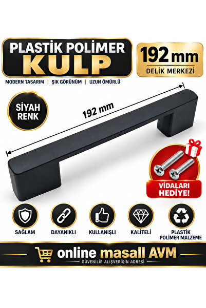 Online Masall AVM MASALL köprü 192mm plastik kulp dolap,şifonyer,komidin,vest...