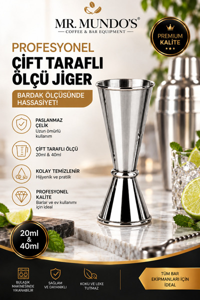 Mundo Coffee Jigger 2/4 Cl Kokteyl Ölçeği