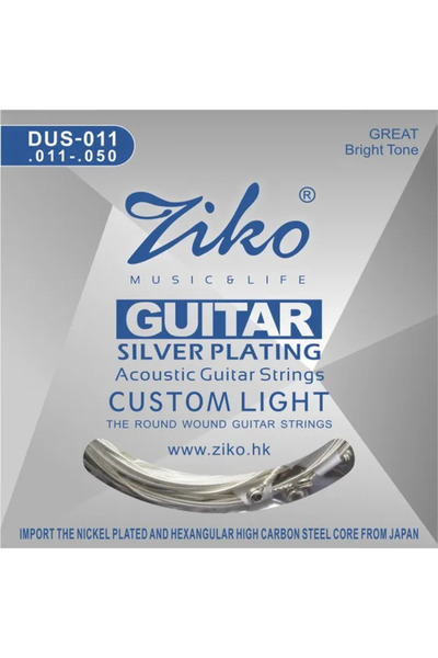 Choice1 DUS-011 Ziko Acoustic Guitar Strings Set 010 011 012 Silver Plating 6...