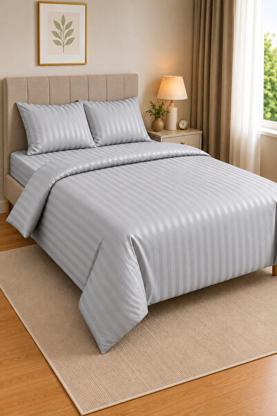Vintero Home 100% Cotton Satin Double Duvet Cover Set 200X220Cm