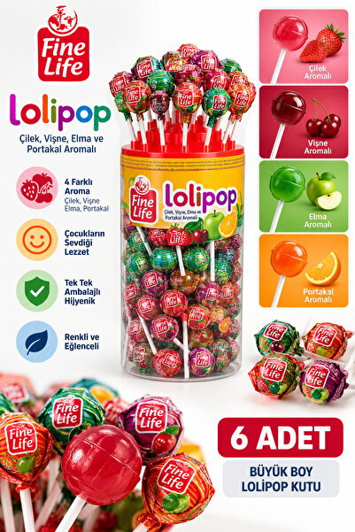 Fine Life Lolipop 120 Adet - 11 G X 6 Paket Toptangrss