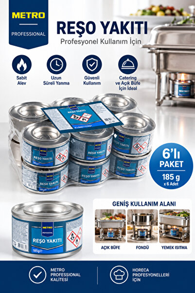 METRO Professional Jel Yakıt Reşo Yakıtı 185 g x 12 Adet BURFEZ