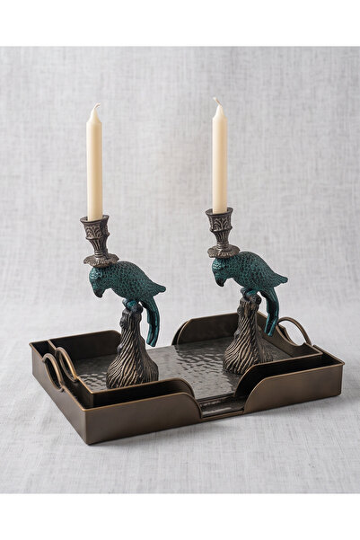 Lorena Home Decor 2 'li Papağan şamdan