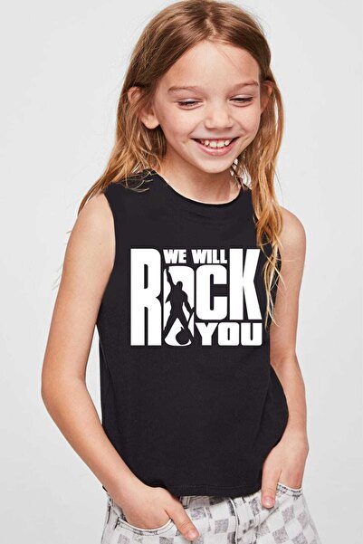 ROCKANDROLL Just Rock You Black Cut-Out Sleeve | Sleeveless Girls Boys Unisex...