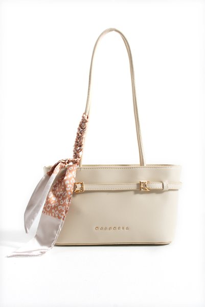 DEV 3 ADAM Women's Shoulder Bag with Cream Belt and Scarf Detail