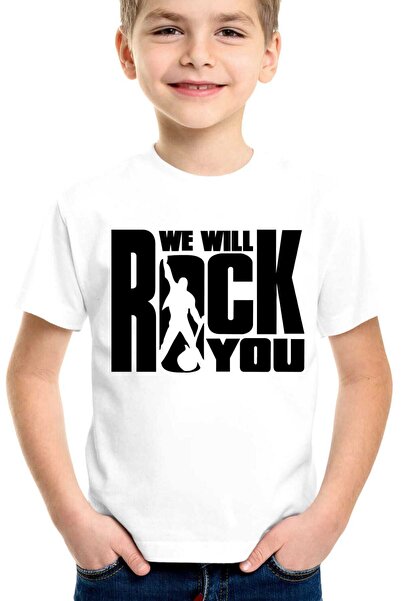 ROCKANDROLL Tricou alb cu mânecă scurtă Just Rock You fete băieți unisex pent...